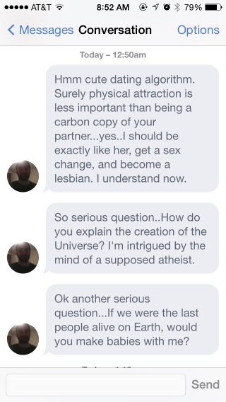 Illustration for article titled Soooo, I just woke up to this OkCupid inbox...